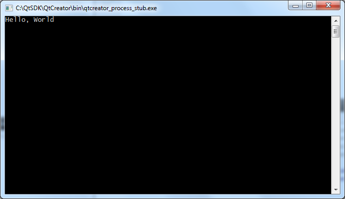 output of the Hello World program